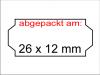 Preisetiketten 26x12 weiss abgepackt am Aufdruck