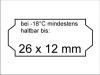 Haltbarkeitsetiketten Datumauszeichnung 26x12 Tiefkühl bei -18 Grad