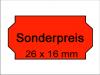 Klebeetiketten 26x16 Preisetiketten Sonderpreis leuchtrot