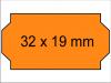 Haftetiketten 32x19 mm leuchtorange fluororange