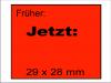Preisauszeichner Etiketten 29x28 RE früher jetzt Aktion